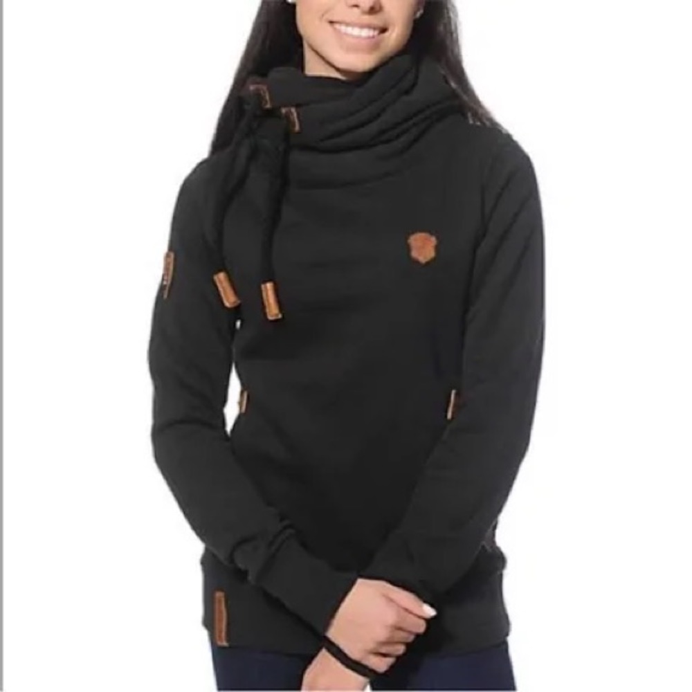 NAKETANO Black Cowl Neck Sweatshirt Size L